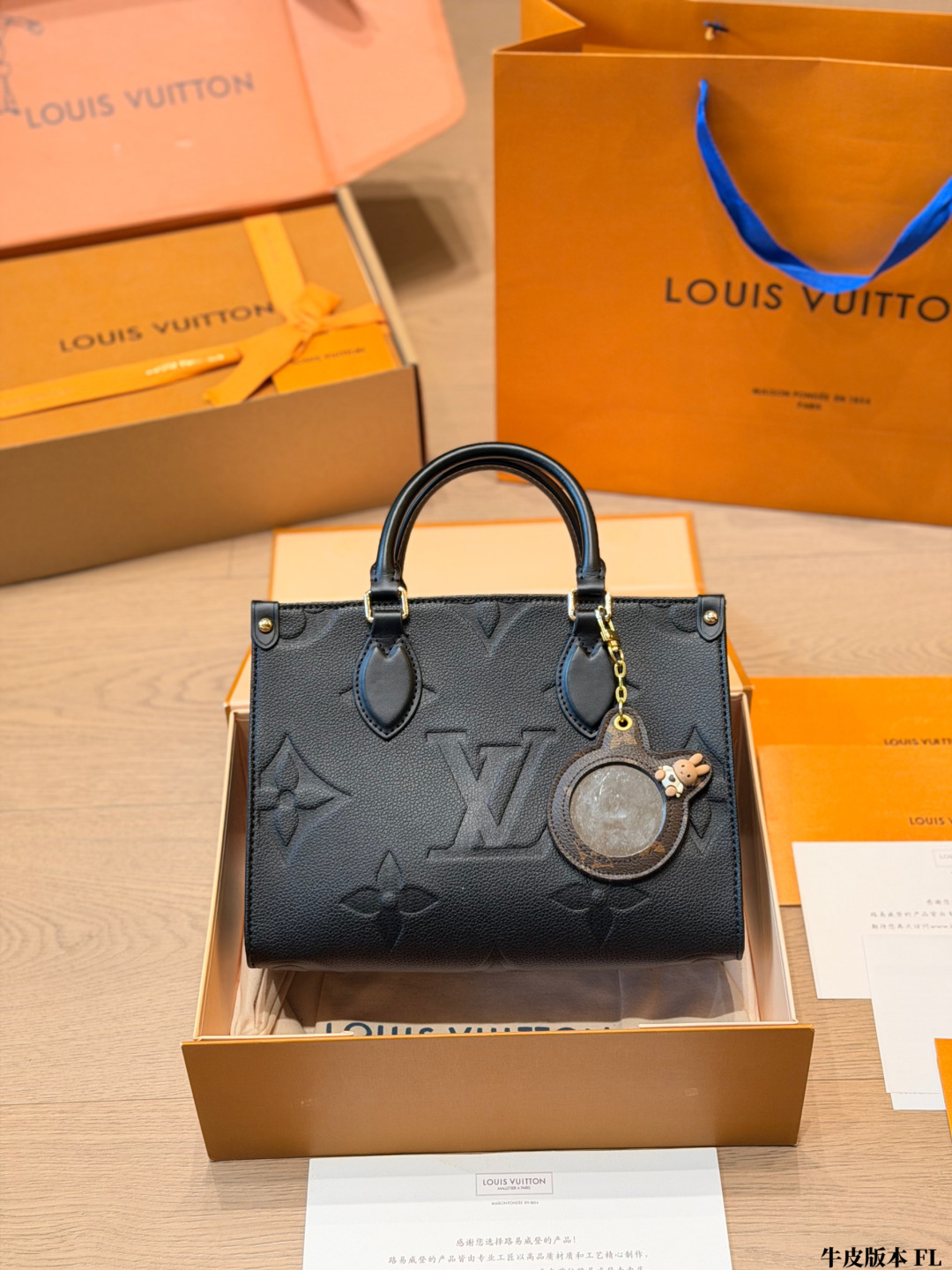 LV Monogram Handbag Cowhide Leather 6 205